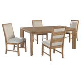 Bruner 5-Piece 72-Inch Dining Set in Natural Brown