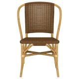 Lexley Woven Rattan Dining Side Chair Brown (Set of 2)