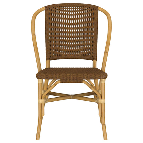 Lexley Woven Rattan Dining Side Chair Brown (Set of 2)