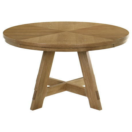 Danvers 5-Piece Dining Table Set, Brown Oak and Latte