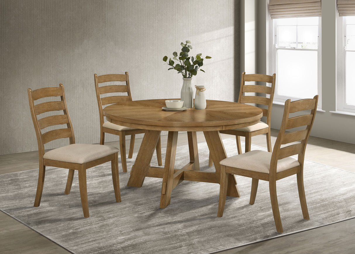 Danvers Wood Dining Side Chair Brown Oak, Set of 2