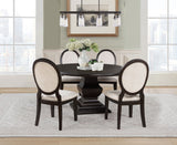 Twyla 5-Piece Round Wood Dining Set, Dark Cocoa