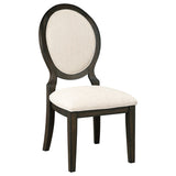 Twyla 5-Piece Round Wood Dining Set, Dark Cocoa