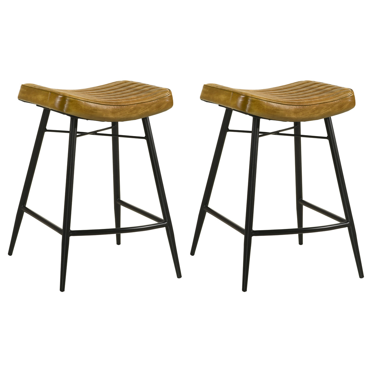 Bayu Leather Counter Stool in Antique Camel (Set of 2)