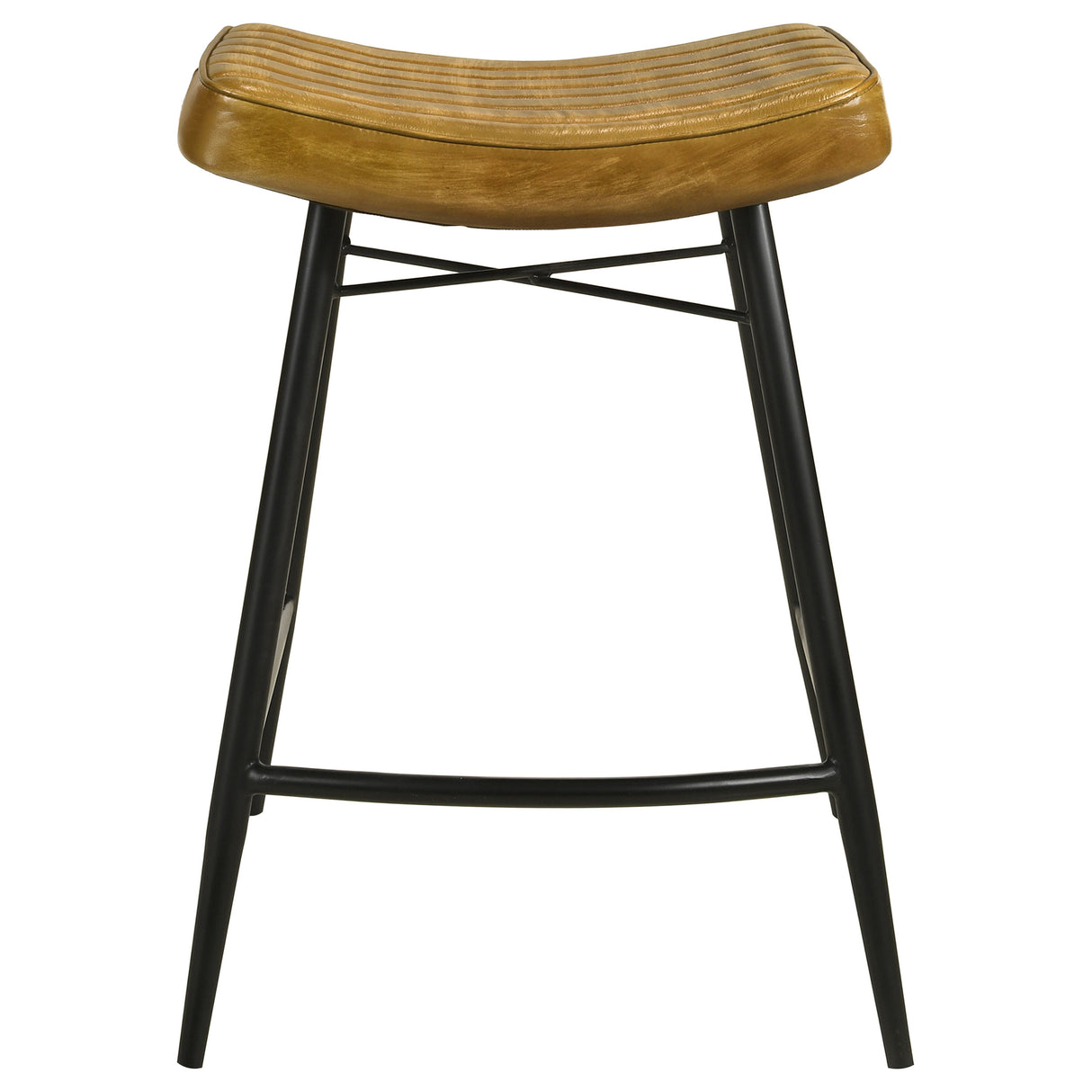 Bayu Leather Counter Stool in Antique Camel (Set of 2)