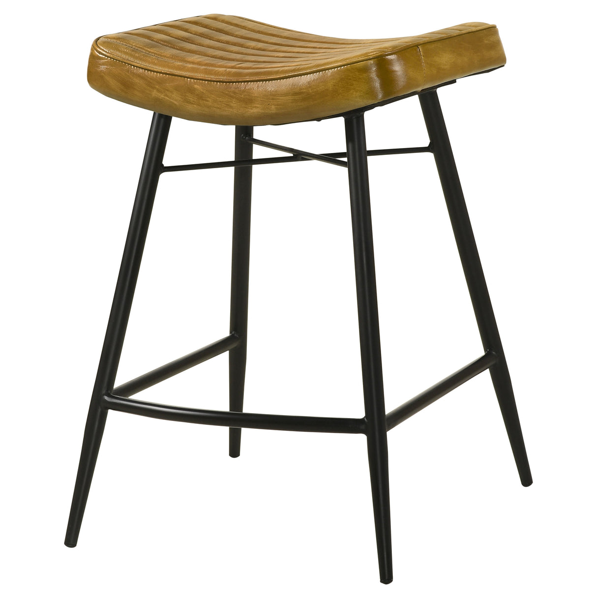 Bayu Leather Counter Stool in Antique Camel (Set of 2)