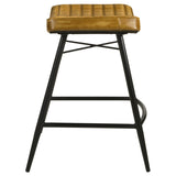 Bayu Leather Counter Stool in Antique Camel (Set of 2)