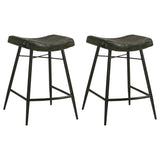 Bayu Leather Upholstered Counter Stool Espresso, Set of 2