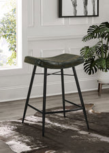 Bayu Leather Upholstered Counter Stool Espresso, Set of 2