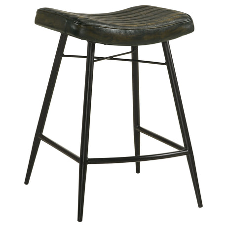 Bayu Leather Upholstered Counter Stool Espresso, Set of 2