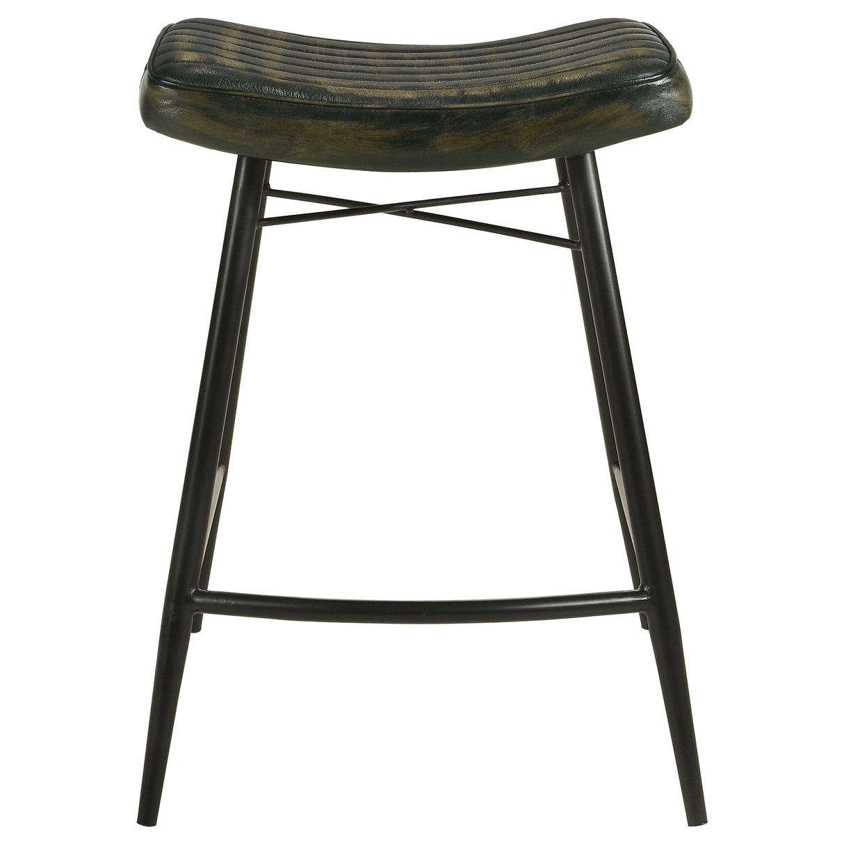 Bayu Leather Upholstered Counter Stool Espresso, Set of 2