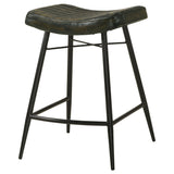 Bayu Leather Upholstered Counter Stool Espresso, Set of 2