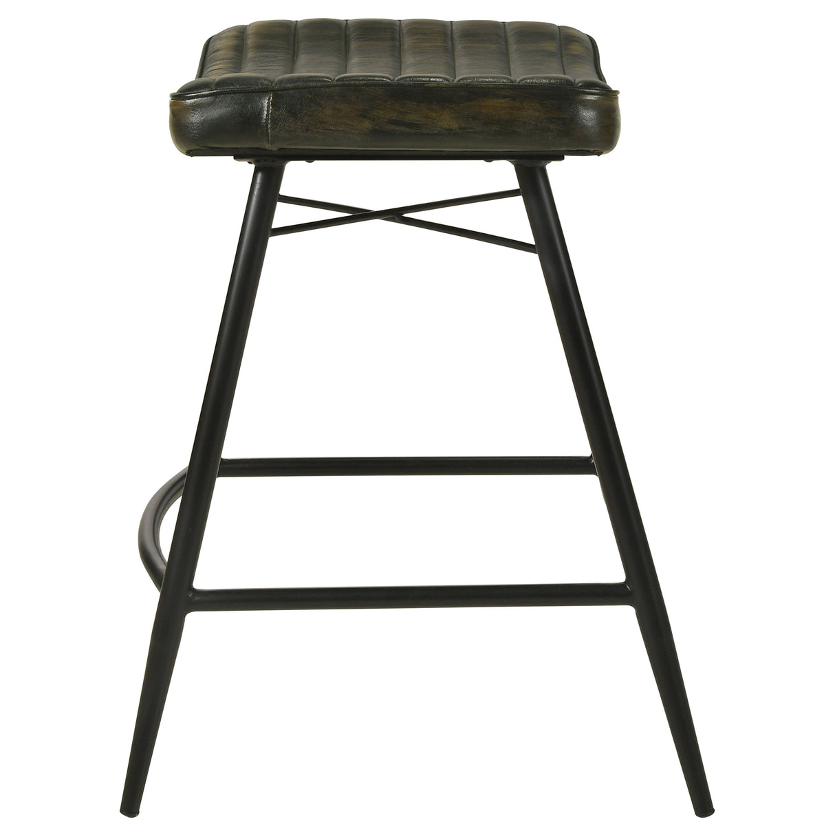 Bayu Leather Upholstered Counter Stool Espresso, Set of 2