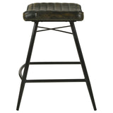Bayu Leather Upholstered Counter Stool Espresso, Set of 2