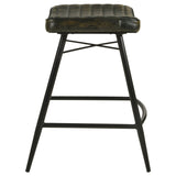 Bayu Leather Upholstered Counter Stool Espresso, Set of 2