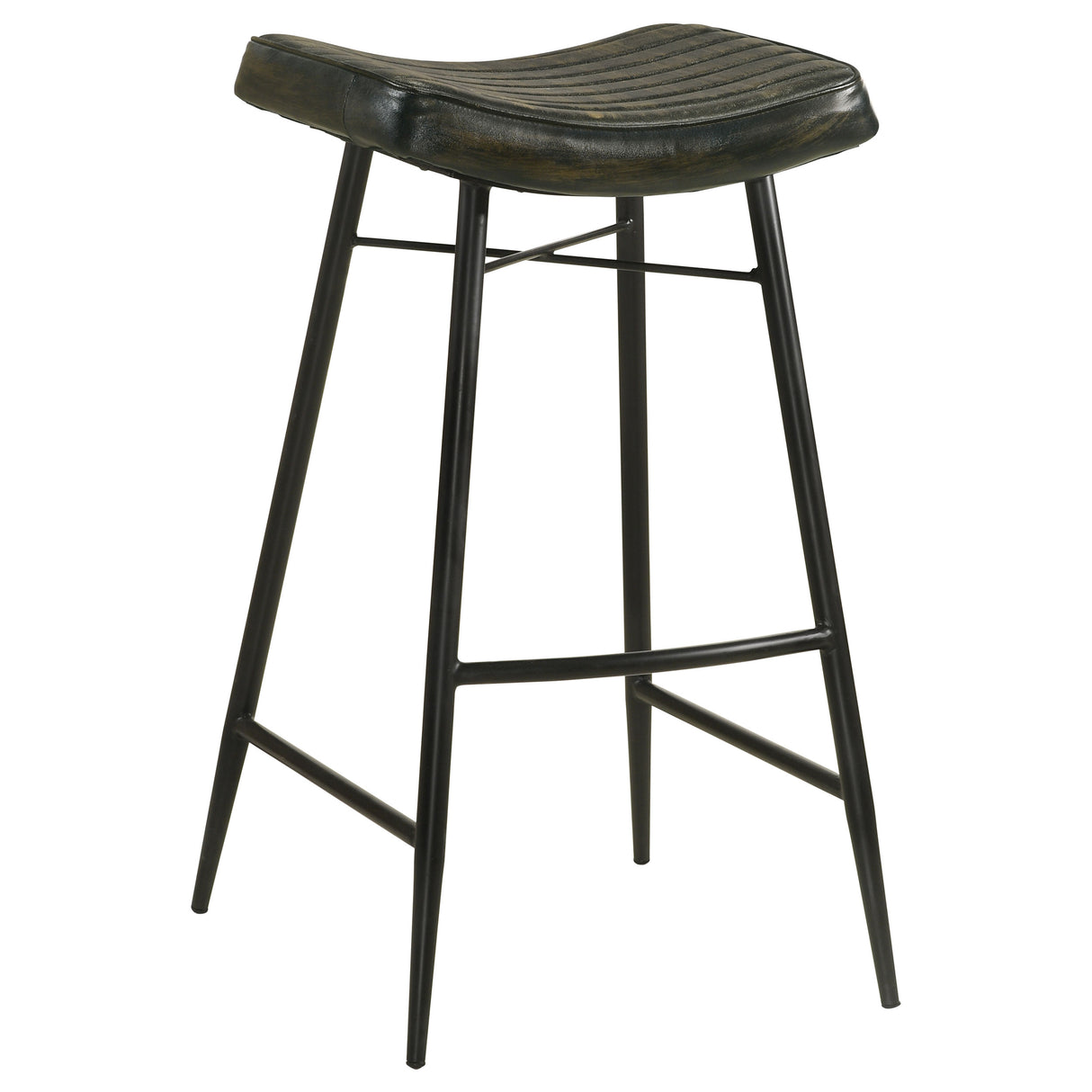 Bayu Leather Upholstered Bar Stool, Antique Espresso (Set of 2)