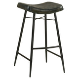 Bayu Leather Upholstered Bar Stool, Antique Espresso (Set of 2)