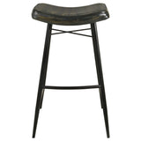 Bayu Leather Upholstered Bar Stool, Antique Espresso (Set of 2)