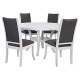 Judd 5-Piece 54-Inch Round Dining Table Set Pearl White