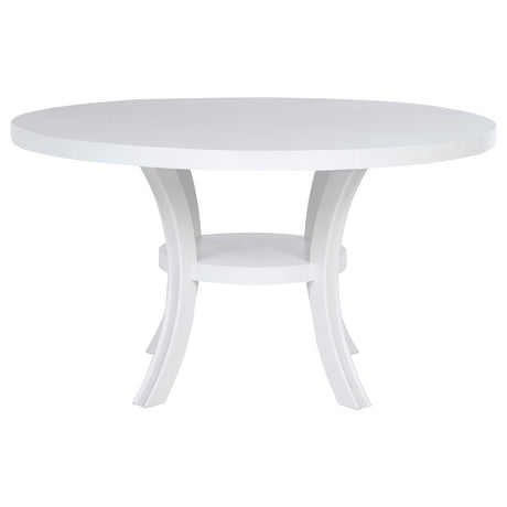 Judd 5-Piece 54-Inch Round Dining Table Set Pearl White