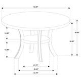 Judd 5-Piece 54-Inch Round Dining Table Set Pearl White