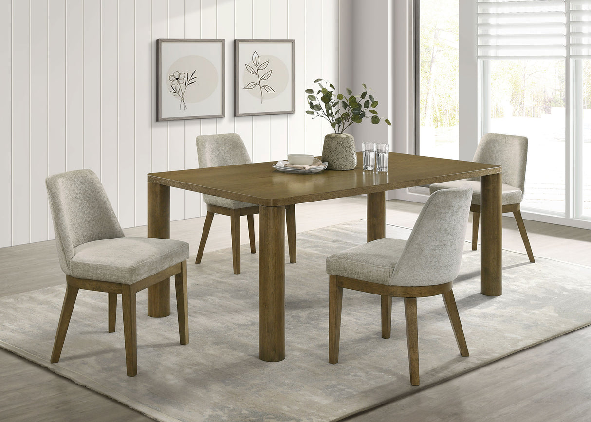 Castlewood 71-Inch Rectangular Dining Table in Brown Oak