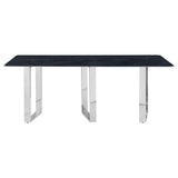 Desden 79-Inch Rectangular Sintered Stone Dining Table in Grey Marble