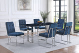 Desden 79-Inch Rectangular Sintered Stone Dining Table in Grey Marble