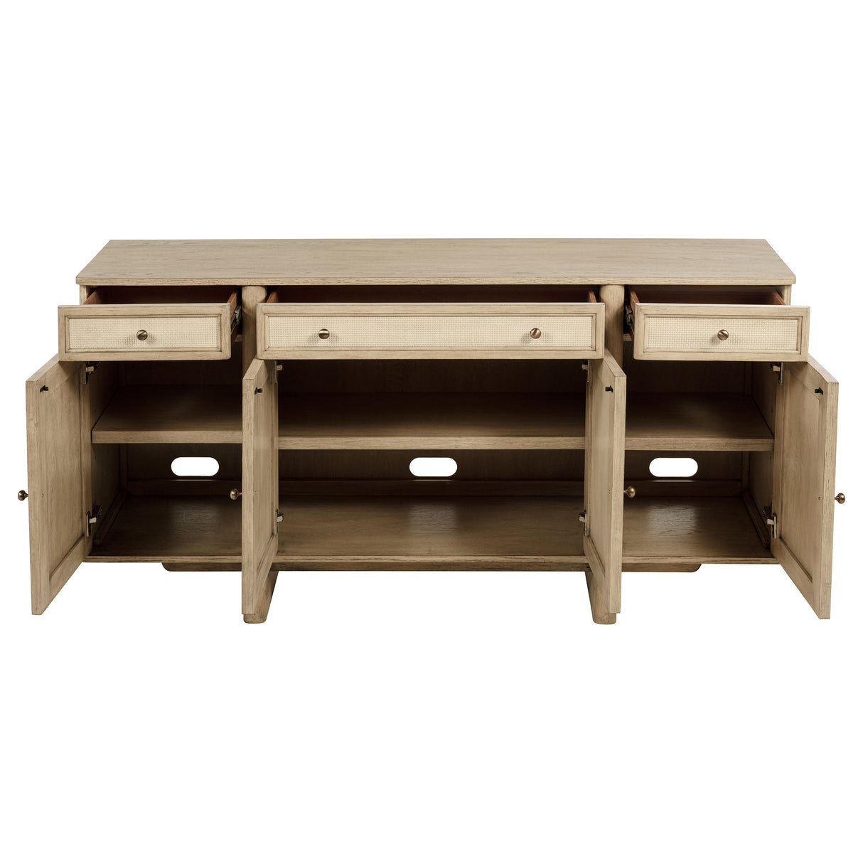 Kailani 10-Piece Dining Set with Sideboard in Beige Oak