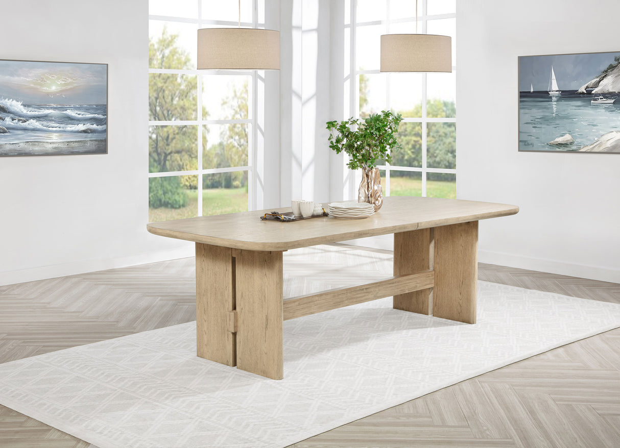 Kailani 110-inch Rectangular Dining Table, Beige Oak