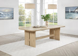 Kailani 110-inch Rectangular Dining Table, Beige Oak