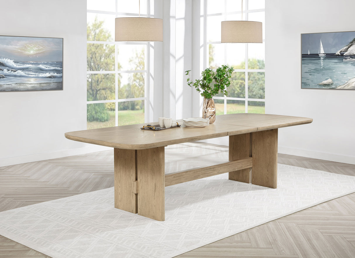 Kailani 110-inch Rectangular Dining Table, Beige Oak
