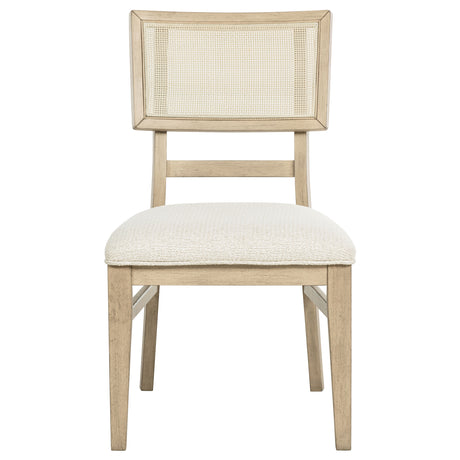 Kailani Rattan Cane Dining Side Chair, Beige Oak (Set of 2)