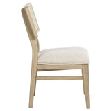 Kailani Rattan Cane Dining Side Chair, Beige Oak (Set of 2)