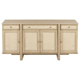 Kailani 4-Door Cane Sideboard Buffet Cabinet in Beige Oak