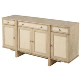 Kailani 4-Door Cane Sideboard Buffet Cabinet in Beige Oak