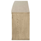 Kailani 4-Door Cane Sideboard Buffet Cabinet in Beige Oak