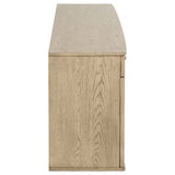 Kailani 4-Door Cane Sideboard Buffet Cabinet in Beige Oak