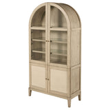 Kailani 4-Door Cane Dining Vitrine Cabinet - Beige Oak