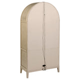 Kailani 4-Door Cane Dining Vitrine Cabinet - Beige Oak