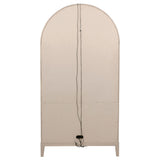 Kailani 4-Door Cane Dining Vitrine Cabinet - Beige Oak