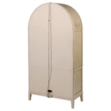 Kailani 4-Door Cane Dining Vitrine Cabinet - Beige Oak