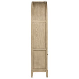Kailani 4-Door Cane Dining Vitrine Cabinet - Beige Oak