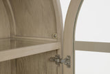 Kailani 4-Door Cane Dining Vitrine Cabinet - Beige Oak
