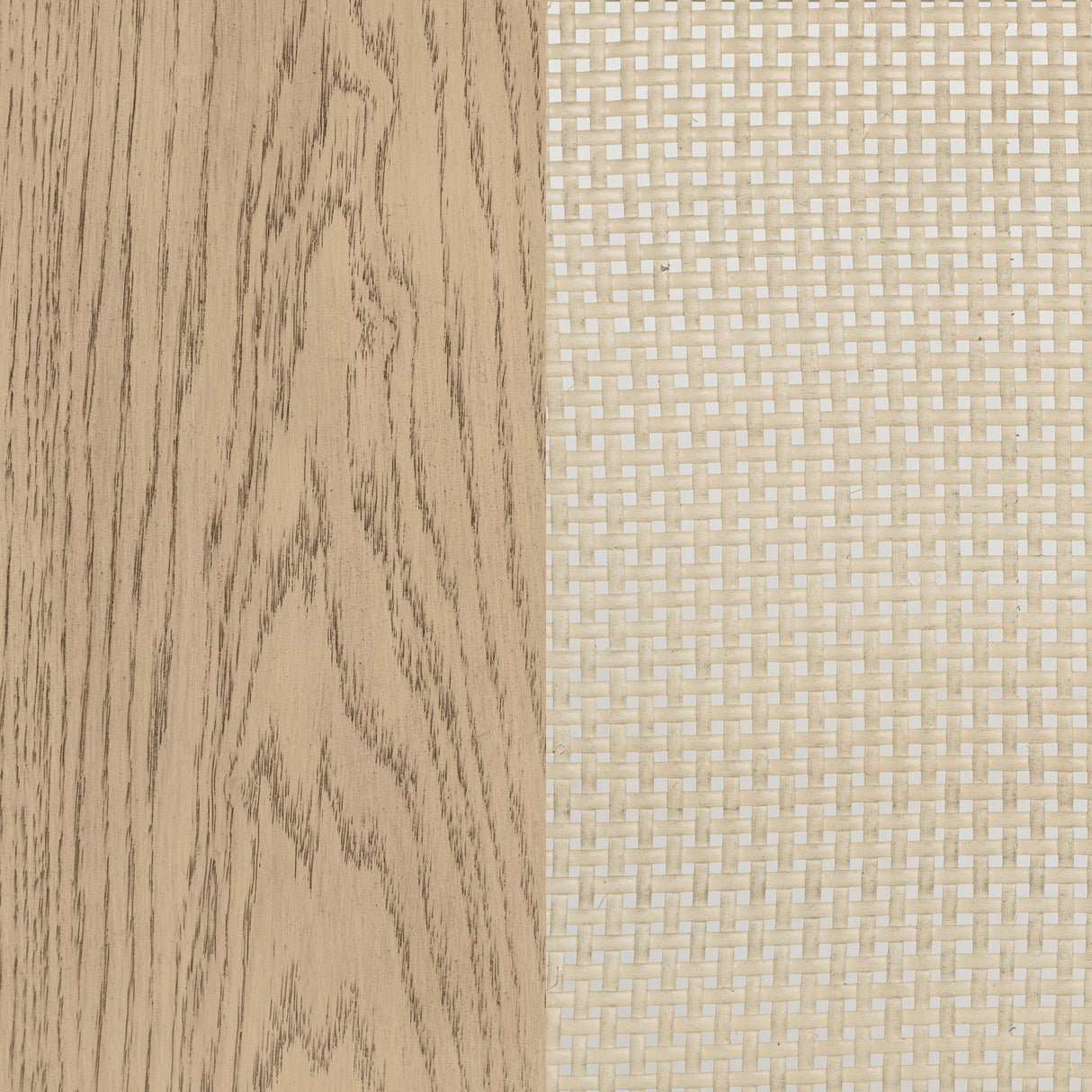 Kailani 4-Door Cane Dining Vitrine Cabinet - Beige Oak