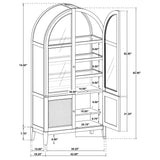 Kailani 4-Door Cane Dining Vitrine Cabinet - Beige Oak