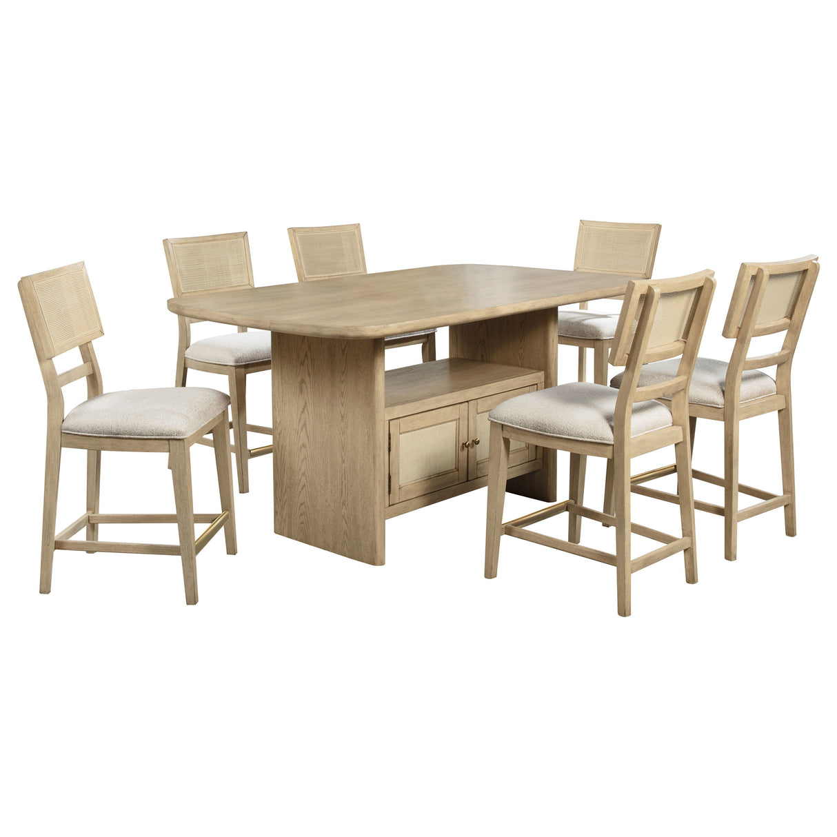 Kailani 7-Piece Counter Height Dining Set - Beige Oak