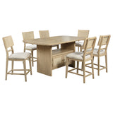 Kailani 7-Piece Counter Height Dining Set - Beige Oak
