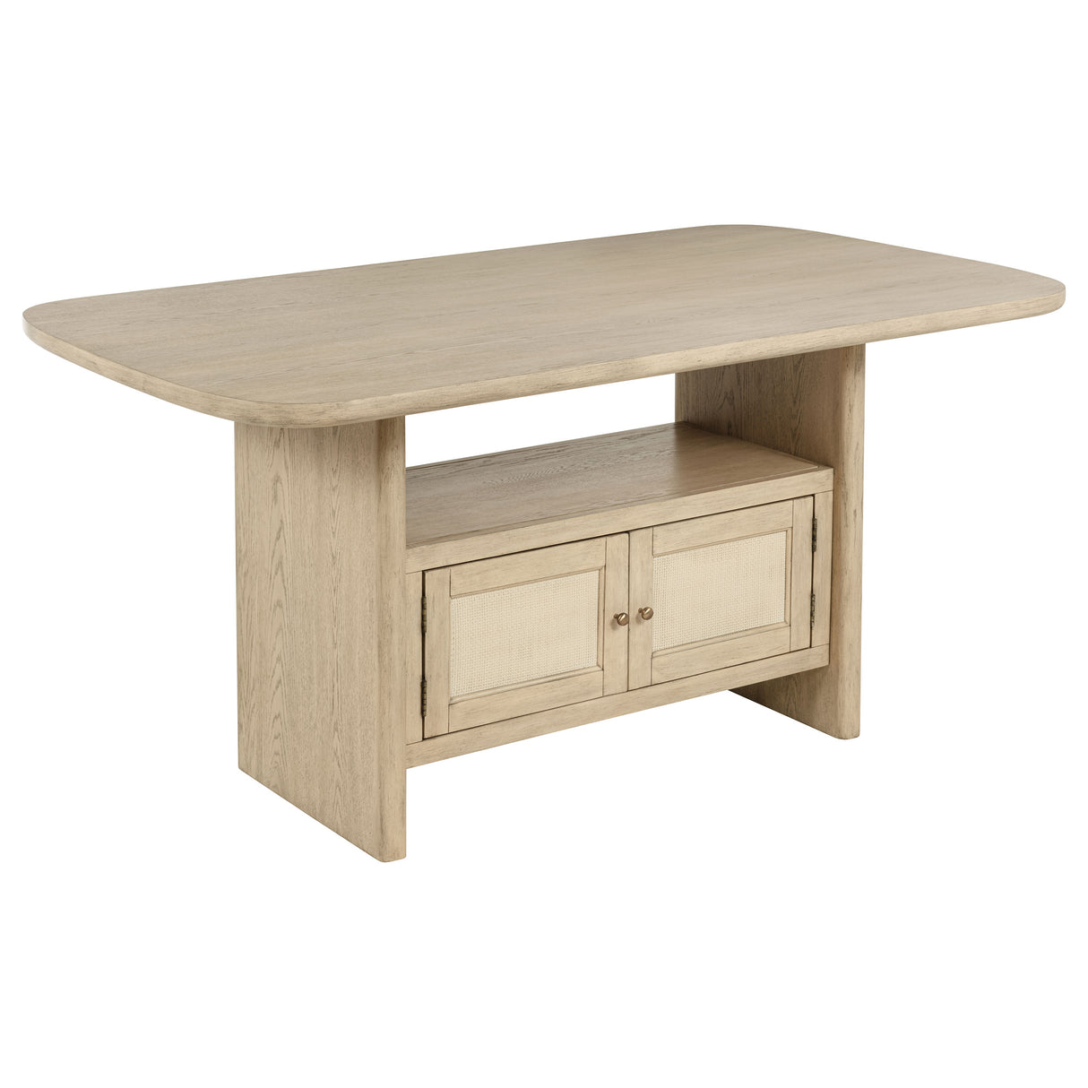Kailani Cane Counter Height Storage Dining Table - Beige Oak
