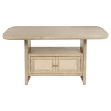 Kailani Cane Counter Height Storage Dining Table - Beige Oak